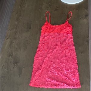 NWT Yoana Baraschi Pink and Red Ombré Sequin Dress
